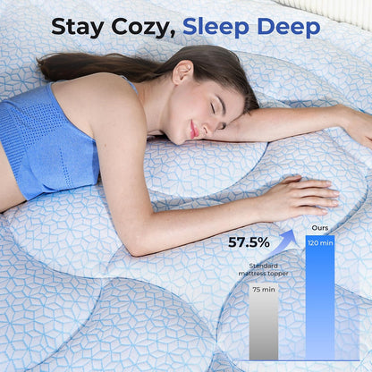 Dual Layer 4 Inch Cooling Twin XL Mattress Topper for College Dorm, 2" Thick Soft Quilted Ice Silk Pillow Top Cover plus 2" Gel Memory Foam Mattress Pad for Back Pain Relief2