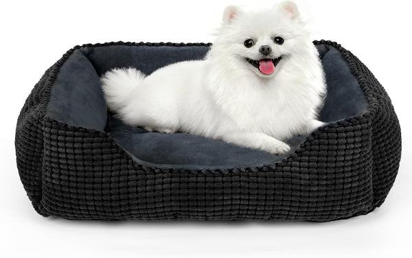 MIXJOY Dog Bed for Large Medium Small Dogs, Rectangle Washable Sleeping Puppy Bed, Soft Calming Cat Beds for Indoor Cats, Orthopedic Pet Sofa Bed, Anti-Slip Bottom with Multiple Size (20'', Grey)13