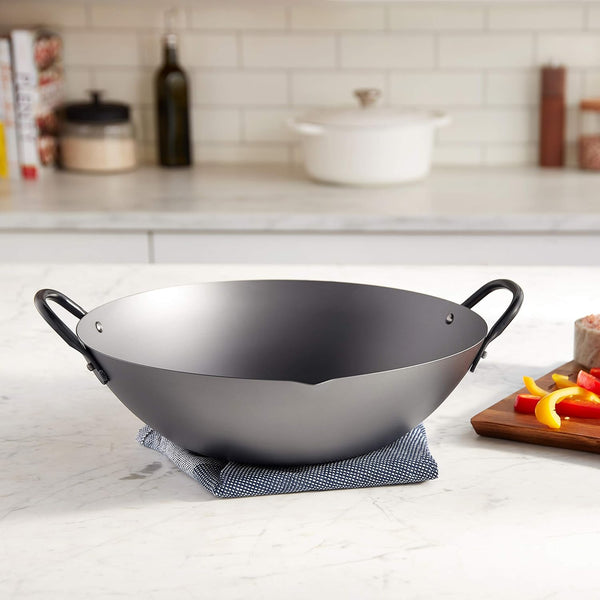 89914-7 Steel Canton Wok, 13", Black6