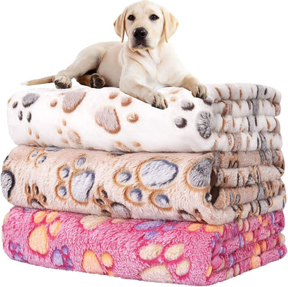 Rezutan Dog Blankets for 3 Pack Large Medium Pet Cat, Soft Fuzzy Washable Blanket, Comfort Flannel Suitable for Dogs Kennels & Beds, Sofas, Furniture, Gifts Puppy Essentials, 41 X 31 Inch, Black35
