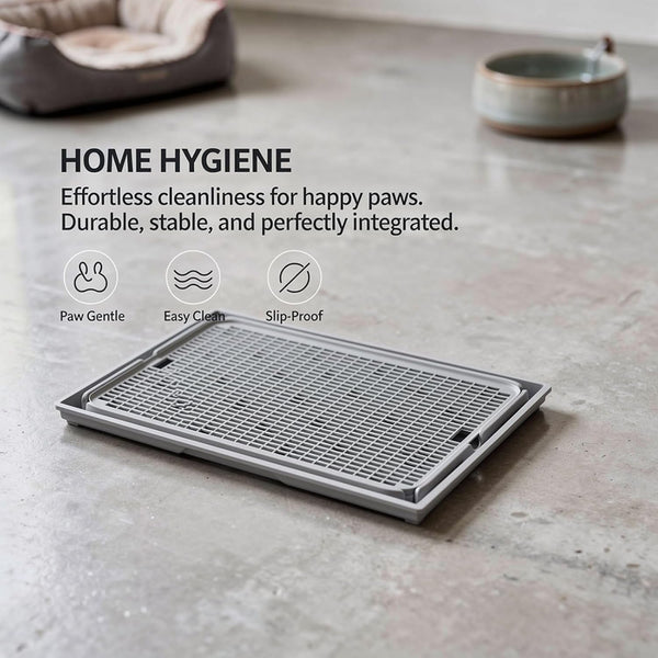 Odor Control Cat Litter Mat, Double Layer Trapper Pad, 16.5 X 11.2 X 0.8 In, Light Grey, Anti-Slip Plastic,5