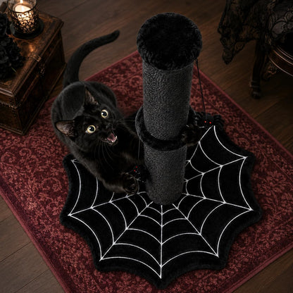 Gothic Cat Scratching Post with Spider Toys for Indoor Cats | Halloween Sisal Scratcher｜Goth Tree Tower｜Cobweb Base｜Spooky Furniture｜Interactive Dangling Toy｜Activity Kitty Play Center2