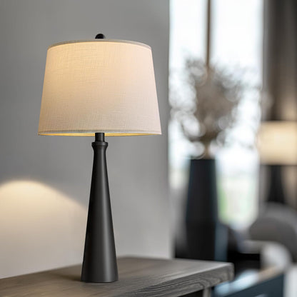 25.75" Modern Table Lamp for Bedroom Set of 2, USB C Port, Black | Metal Desk Lamp with White Linen Shade, Tall Lamps for Living Room, Nightstand, End Tables, Home Office Decor7