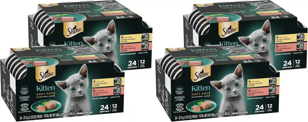 Sheba Perfect Portions Kitten Pate Wet Cat Food, Multipack, 2.6 Oz, 24 Ct | DHA for Brain Development, Vitamin E for Immunity, Real Meat, All Essential Amino Acids, Complete & Balanced, 48 Servings16