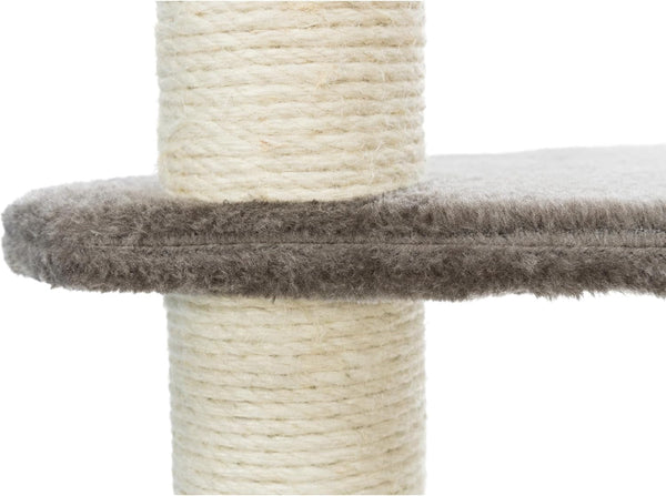 TRIXIE Altea Cat Tree, Tall Scratching Posts, 3 Elevated Platforms, Dangling Cat Toy, Cat Playground, Platinum Gray7