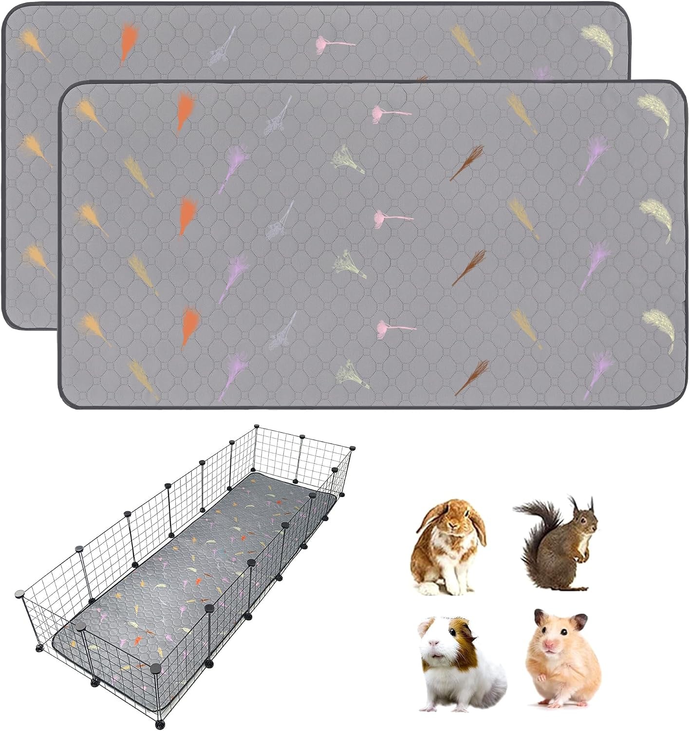 2pcs-guinea-pig-cage-liners-guinea-pig-fleece-cage-liners24x48-super-absorbent-washable-pee-pads-reusable-for-rabbit-hamster-chinchilla