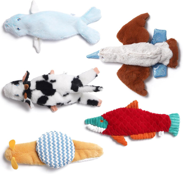 Nocciola Dog Squeaky Toys, 5 PCS Crinkle Plush Dog Toys, No Stuffing Dog Toys for Small Medium Large Dogs, Stuffless Puppy Toys for Boredom11
