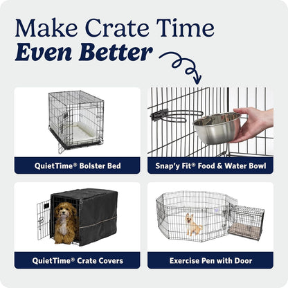 Midwest Homes for Pets 30-Inch Icrate for Medium Breeds, 21-40 Lbs, Single Door Folding Dog Crate with Divider Panel, Leak-Proof Tray & Secure Latch, Portable, Durable & Easy to Assemble8