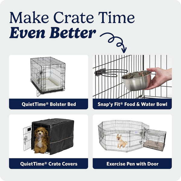 Midwest Homes for Pets 30-Inch Icrate for Medium Breeds, 21-40 Lbs, Single Door Folding Dog Crate with Divider Panel, Leak-Proof Tray & Secure Latch, Portable, Durable & Easy to Assemble8