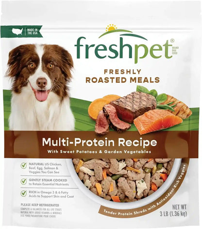 Freshpet Dog Food, Multi-Protein Complete Meal, Chicken, Beef, Egg and Salmon Recipe, 3Lb2