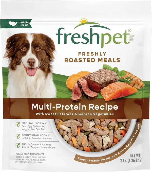 Freshpet Dog Food, Multi-Protein Complete Meal, Chicken, Beef, Egg and Salmon Recipe, 3Lb2