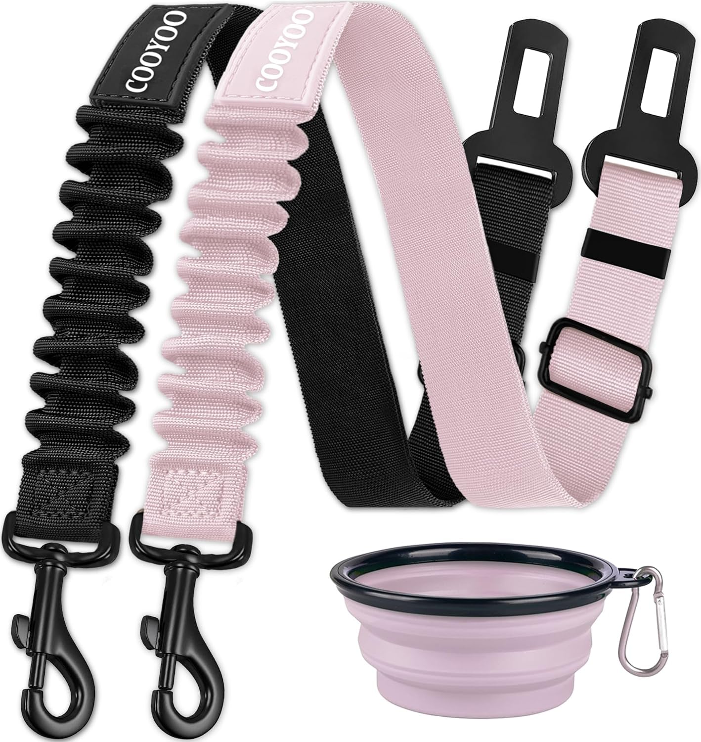 cooyoo-dog-seat-belt-durability-retractable-dog-car-harness-adjustable-dog-seat-belt-for-vehicle-nylon-pet-safety-seat-belts-heavy-duty-elastic-1-pack-black