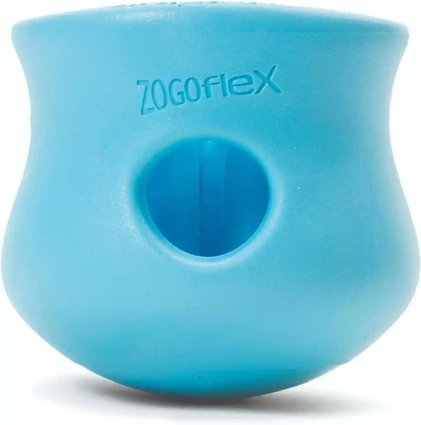 WEST PAW Zogoflex Toppl Interactive Treat Dispensing Puzzle Dog Toy for Mental Stimulation & Enrichment-Holds Kibble & Treats-Lickable, Freezable & Dishwasher Safe-Made in Usa-Large-Aqua Blue1