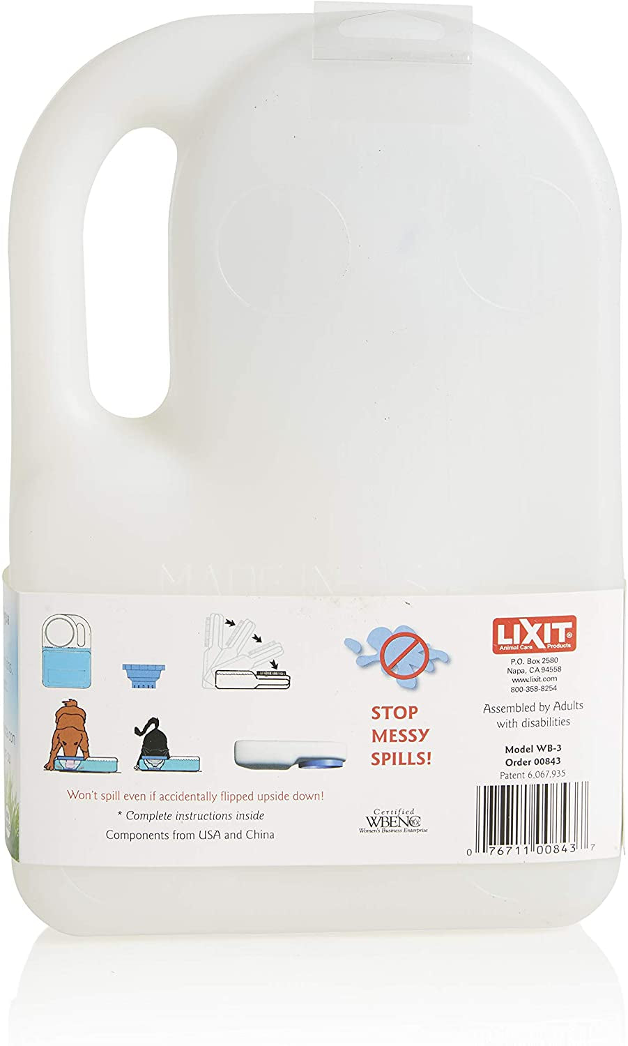 lixit®-water-boy-portable-travel-dog-bowl-3-quart-spill-free-self-filling-pet-water-bowl-made-in-usa-white-1-pack