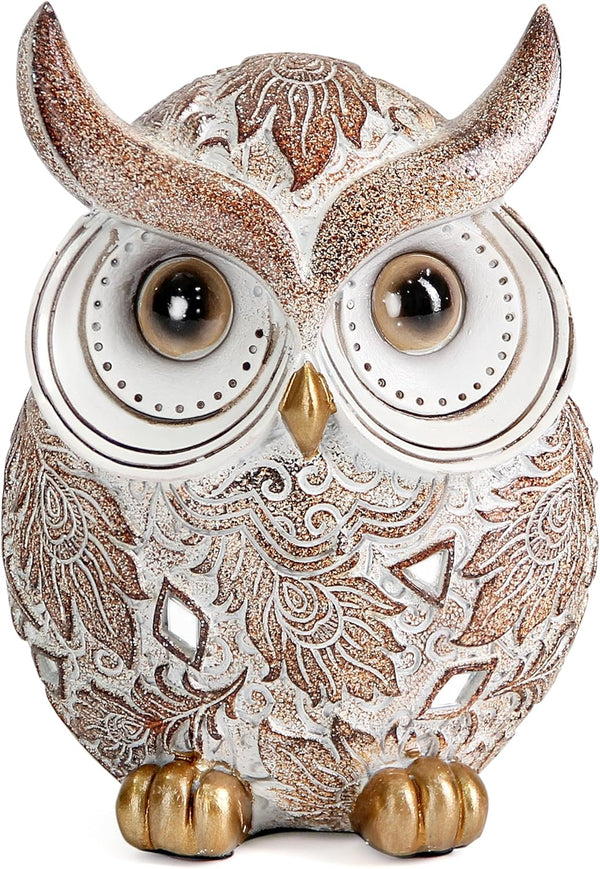 Owl Statue and Figurine for Home Decor Accents Adorable Owl for Shelf Bookshelf Bedroom Living Room Office Table Desk Modern Decorations Animal Sculpture for Birds Lovers1