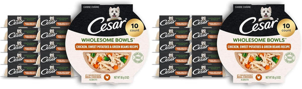 Cesar Wholesome Bowls Wet Dog Food, Chicken Recipe, 3 Oz, 10 Count | Real Chicken #1 Ingredient, Slow-Cooked, 7 Key Ingredients, No By-Products or Artificial Flavors, Easy to Digest19