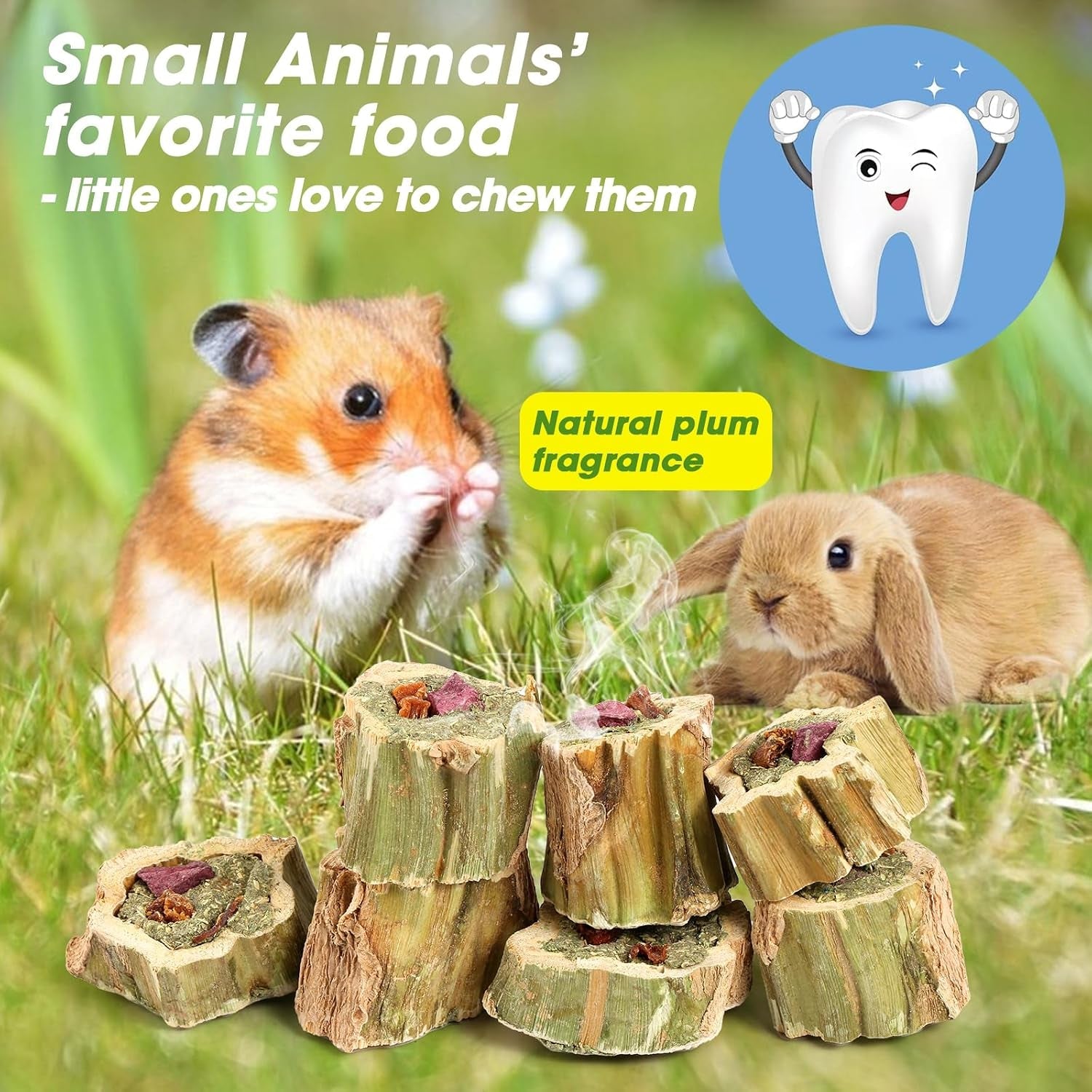 abizoo-rabbit-chew-toys-for-bunny-natural-papaya-wood-chew-treats-with-organic-alfalfa-hay-dried-carrot-apple-and-sweet-potato-for-rabbits-guinea-pigs-hamsters-chinchillas-gerbils3-5oz-100g