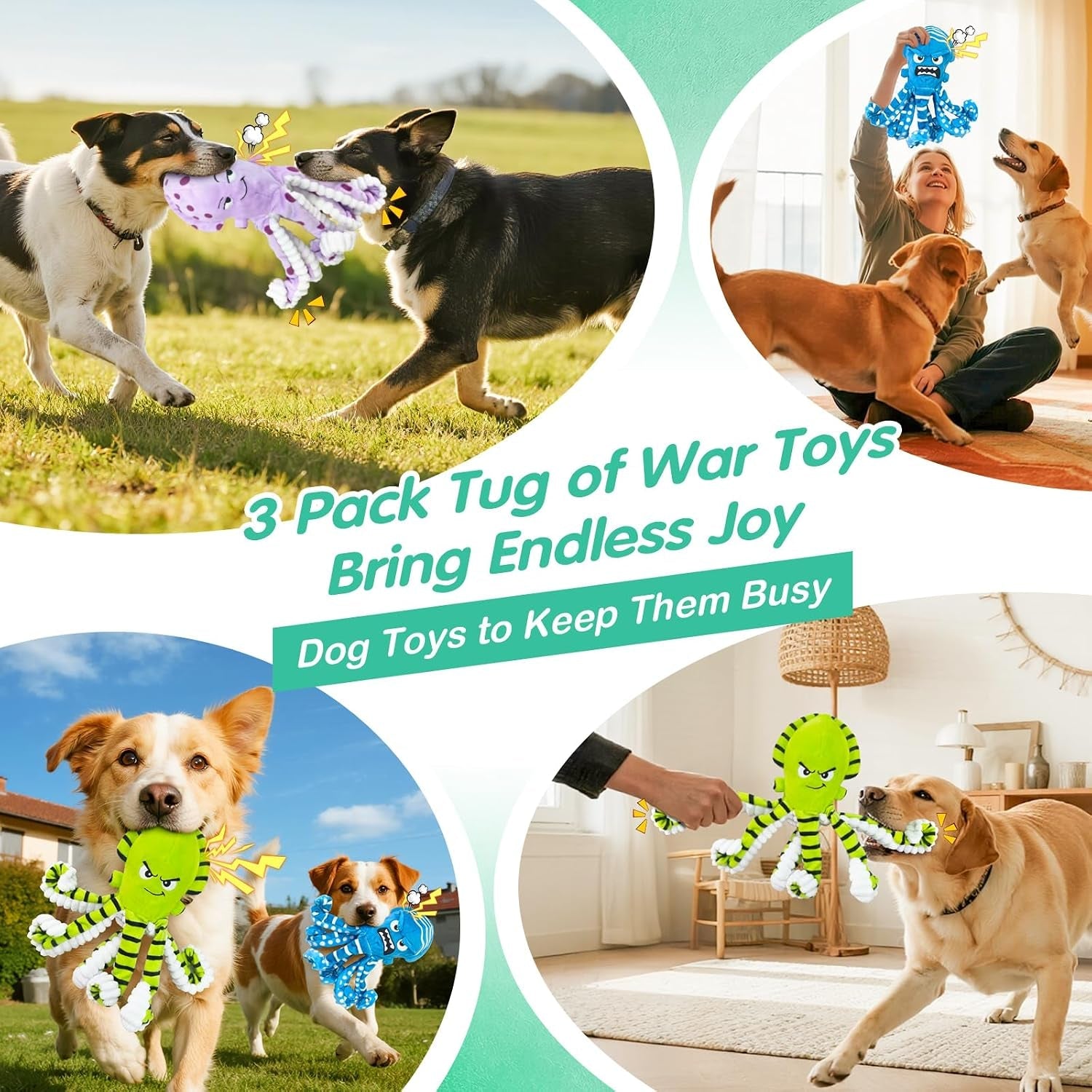 fuufome-octopus-dog-toys-with-no-stuffing-for-small-medium-large-3-pack-tough-plush-squeaky-interactive-fetch-toys-puppy-teething-chew-toys-to-relieve-boredom-perfect-for-cuddling-playtime
