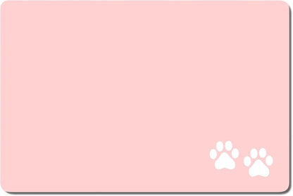 Rnivvi Dog Food Mat, 12" X 19" Footprint Absorbent Dog Cat Bowl Mat for Food and Water, Cute Anti-Slip Rubber Pet Feeding Rug Protect Floors, Puppy Placemat for Feeding & Watering Supplies, Black28