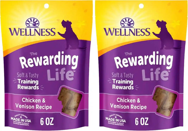 Wellness Rewarding Life Soft Dog Training Treats, Natural, Grain Free, Lamb and Salmon Recipe, 6 Oz Bag10