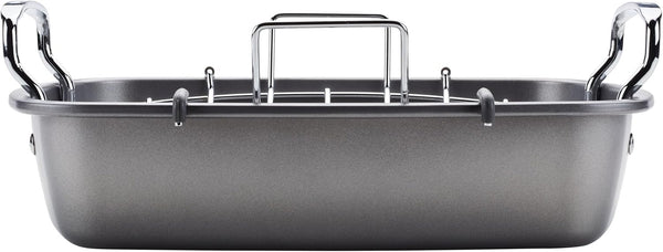 Total Bakeware Nonstick Roaster, Roasting Pan with Rack, 17-Inch X 13-Inch, Gray3