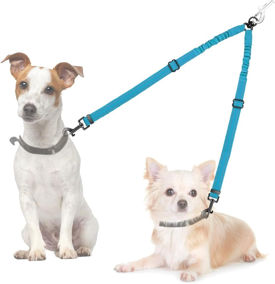 autowt-double-dog-leash-no-tangle-360-swivel-rotation-reflective-lead-attachment-adjustable-length-dual-two-dogs-lead-splitter-comfortable-shock-absorbing-walking-training-for-2-dogs