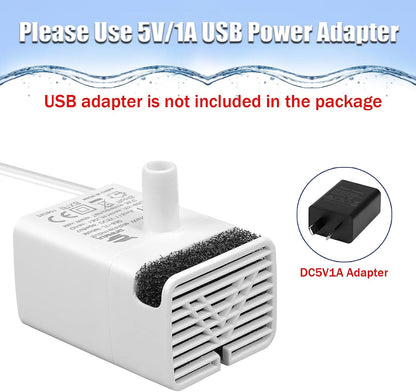 Cat Water Fountain Pump Replacement JY-830 Submersible Motor | Cat Fountain Pump Replacement,Fountains Pump for Stainless Steel Cat Dispenser,Ultra Quiet Dog Drinking Fountain Pump4
