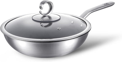 13 in Titanium Wok with Lid – Nonstick Wok & Stir-Fry Pan, All Stovetops & Induction Safe, Oven & Dishwasher Safe, Non-Toxic, No Coating – Durable Titanium Cookware, Frying Pan & Pot1