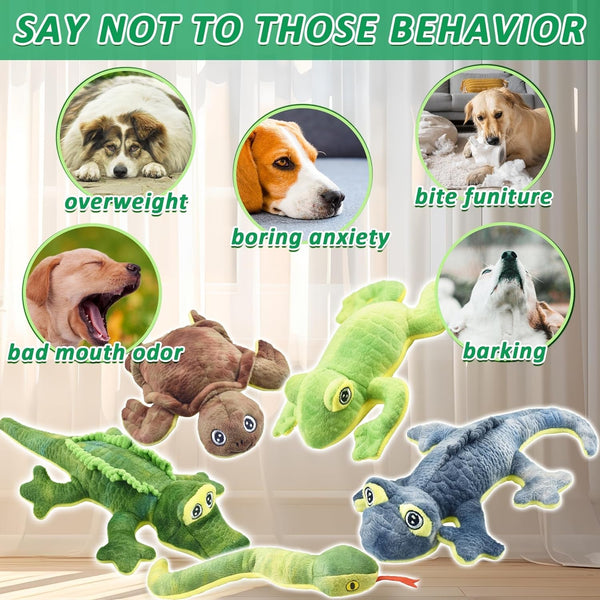 LECHONG Stuffed Animal Dog Toys, 5 Pack Tough Squeaky Dog Toys, Plush Toys Assortment, Great Value Pet Toys Bundle, Woodland Series Chew Toys for Large Medium and Small Dogs Puppy Pet Toys5