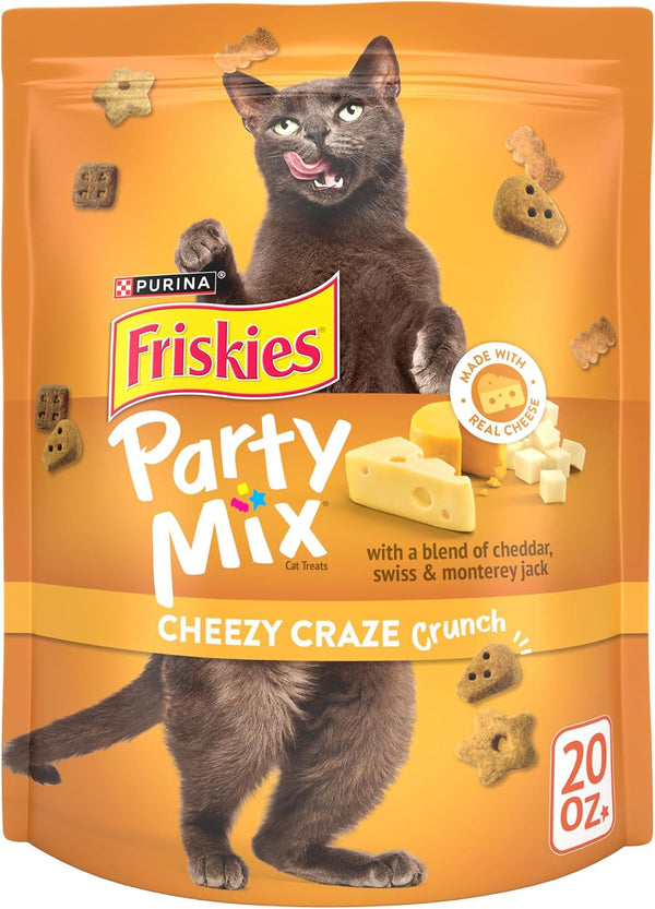 Purina Friskies Cat Treats, Party Mix Cheezy Craze Crunch - 20 Oz. Pouch1