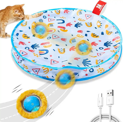 Potaroma Interactive Cat Toys, Fast Moving Ball in Play Mat, Automatic Motion Activated Ball Hide and Seek for Indoor Exercise Kicker, Animal Squeaky, 28 Inch Mat | Automatic Motion Activated Ball Hide and Seek for Indoor Exercise Kicker, Animal Squeaky, 28 Inch Mat1