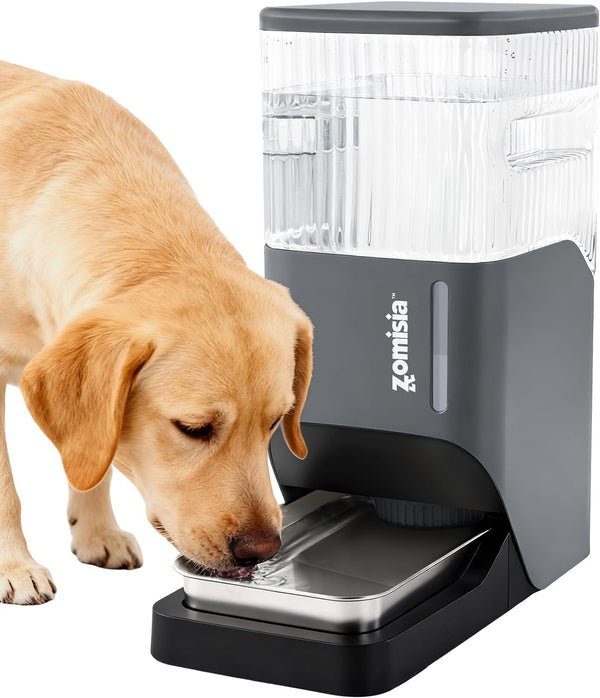 ZOMISIA Automatic Dog Water Dispenser 8L with Stainless Steel Bowl, Gravity Large Capacity Water Bowl for Dogs, 2 Gallon Pet Waterer 100% BPA Free, Black12