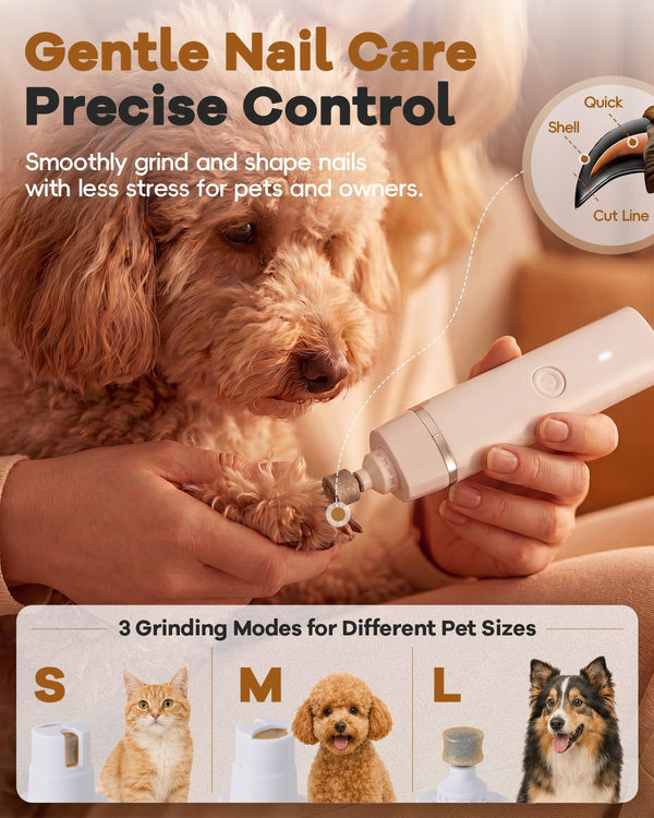 Veeconn Dog Clippers Grooming Kit Hair Clipper-Low Noise Paw Trimmer- Rechargeable - Cordless Quiet Nail Grinder Shaver for Cats and Other Pets5