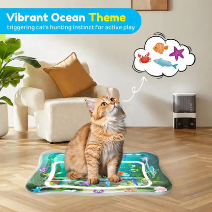 Interactive Cat Toy for Indoor Cats, Upgraded Cat Water Mat, Thickened Water Sensory Play Mat with Fish, Enrichment Stimulating Toy for Bored Adult Kitten Cats to Exercise, Hunting | Thickened Water Sensory Play Mat with Fish, Enrichment Stimulating Toy for Bored Adult Kitten Cats to Exercise, Hunting2