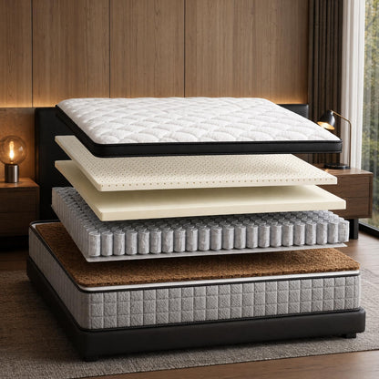 12-Inch Full Mattress,Memory Foam and Spring Hybrid Mattress, Medium Firmness, Lumbar Support, Suitable for Home Bedrooms and Hotels, Boxed, with Pressure Relief and Sound Insulation Features2