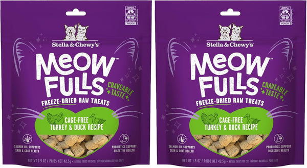 Stella & Chewy'S Meowfulls Freeze Dried Cat Treats - Chicken & Chicken Liver Recipe - Raw Protein with Probiotics & Salmon Oil - 1 Calorie per Treat - 1.5 Oz9