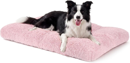 JOEJOY Large Dog Bed Crate Pad, Deluxe Plush Washable Dog Beds Fulffy Soft Kennel Pad Anti-Slip Pet Sleeping Mat for Extra Large Medium Small Dogs, 40" X 27", Beige30