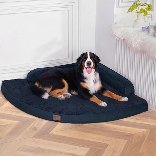 MEKIY Orthopedic Waterproof Dog Bed with Sides for Extra Large Sizes Dogs | Egg Crate Foam, Waterproof Liner, Anti-Slip Bottom, Space-Saving, Perfect for Corners and Sofa Edges, 40 X 40 Inch39