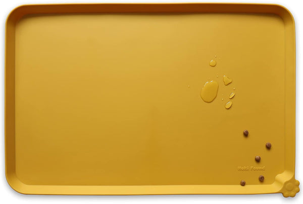 Hoki Found -Waterproof Pet Feeding Mats with High Lips - Multiple Size and Colors for Dogs, Cats & Others-G21