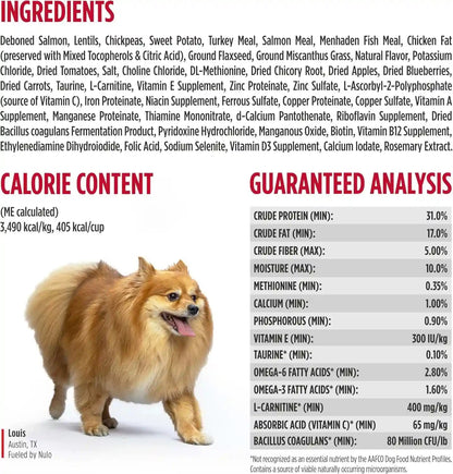Nulo Freestyle Small Breed Dog Food Dry - Salmon & Lentils, Puppy & Adult Grain Free Dog Food, Natural, High Protein, Smaller Sized Kibble with BC30 Probiotic for Healthy Digestion Support, 6Lb Bag9