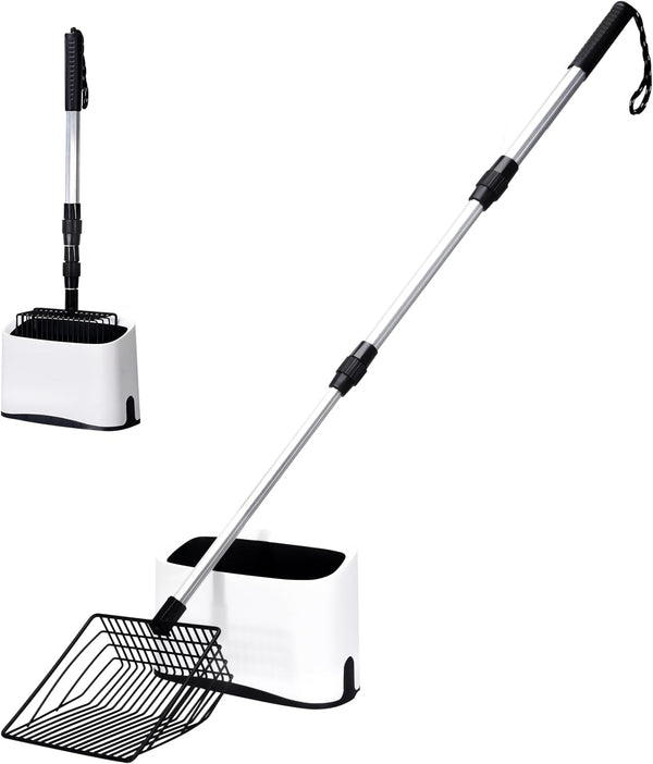 PETOCAT Cat Litter Scoop 43 Inch Metal Litter Scooper with Stainless Steel Long Handle, Upgraded Large Kitty Box Scooper Heavy Duty Deep Shovel for Fast Sifting, Dog Waste Scooops for outside Pet Poop11