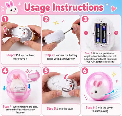 2026 Self-Rolling Interactive Cat Ball, Moving Rolling Cat Ball 360° Rolling Spin Moving Cat Ball, Cute Pet Rotating Toys, Fun Indoor Interactive Pet Ball for Cats Dogs Chasing ((Pink, Little Rabbit))7