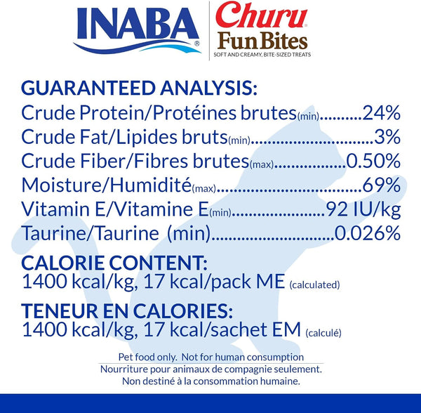 INABA Churu Fun Bites Chewy Cat Treats, Chicken, 18Ct | Immune Support, Antioxidant Support, 69% Moisture, Low Calorie, Grain-Free, Preservative-Free, 18 X 0.42 Oz Tetras Packs3