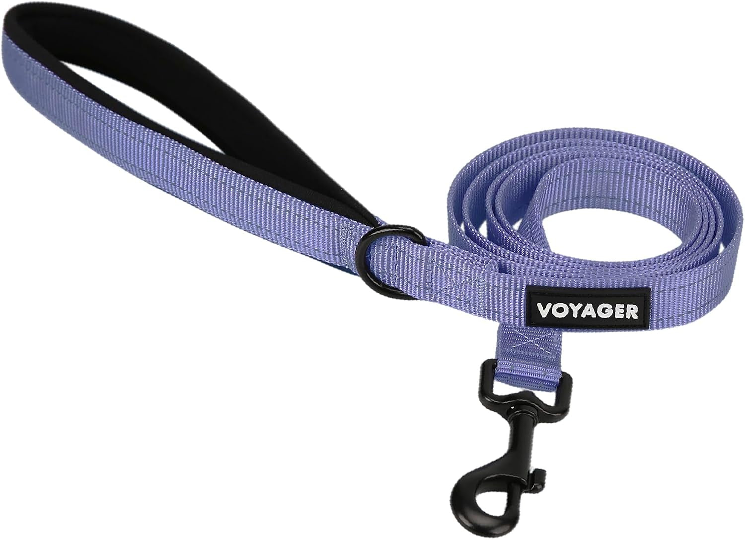 best-pet-supplies-voyager-nylon-dog-leash-fuchsia-small-5ft-in-length-5-8-in-width-reflective-soft-neoprene-handle-heavy-duty-metal-clips-for-running-walking-training