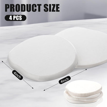 Diatomaceous Earth Coasters Set of 4，Cool Absorbent Quick-Dry Drink Coasters for Desks, Cute Modern Stone Design with Stylish White Aesthetic (4, White)2