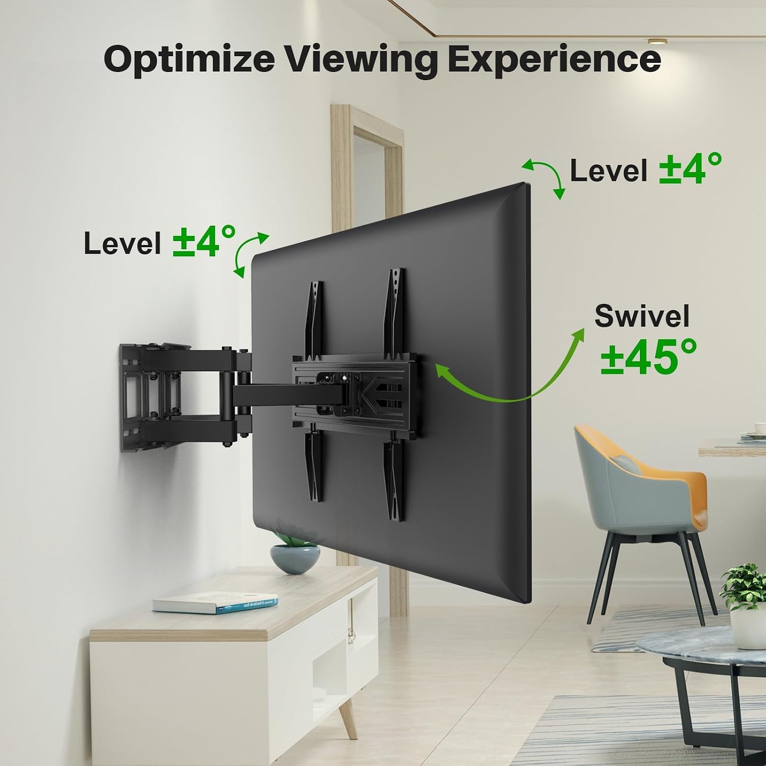 full-motion-tv-wall-mount-for-most-32-70-inch-tvs-up-to-99-lbs-wall-mount-bracket-with-dual-articulating-arms-swivel-tilt-max-vesa-400x400mm-tv-mount-fits-12-16-wood-studs