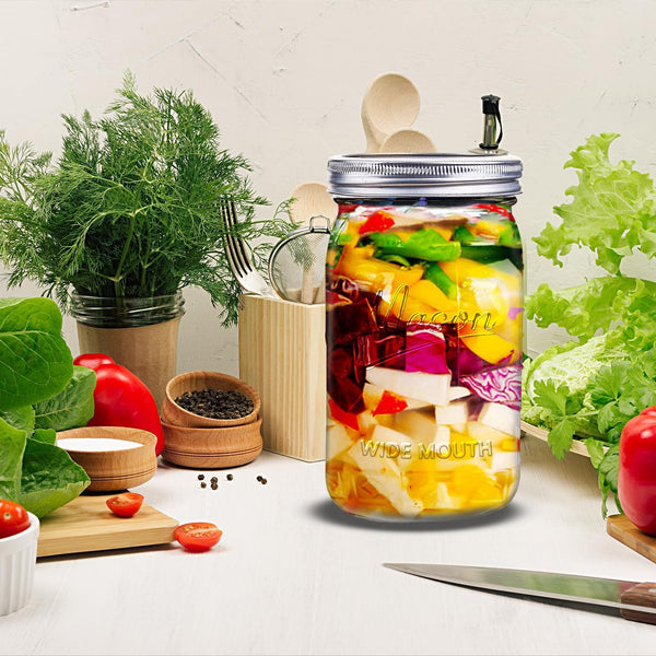 Mason Jars 32 Oz,12 Pack Quart Wide Mouth Mason Jar with Airtight Lids,Glass Canning Jars for Fermenting, Pickling,Meal Prep,Overnight Oats & Centerpieces4