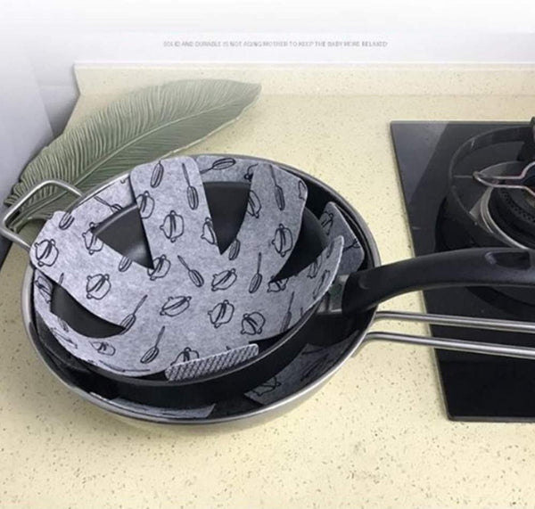 Pot and Pan Protectors for Stacking, 12Pcs & 3 Sizes, Separator Pads | Felt Pan Pot Dividers Protect Cookware, Glassware, Dishes and Cast Iron from Scratches and Chipping in Cabinet and RV Storage6