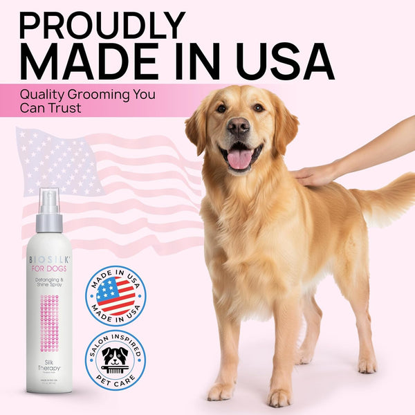 Biosilk for Dogs Silk Therapy Detangling and Shine Protecting Spray, Ph Balanced Leave-In Mist with Silk and Vitamins for Dematting, Paraben-Free, All Coats and Breeds, 8 Fl Oz | Ph-Balanced, Paraben-Free Leave-In Mist with Silk and Vitamins; Dematting Spray for All Coats and Breeds13