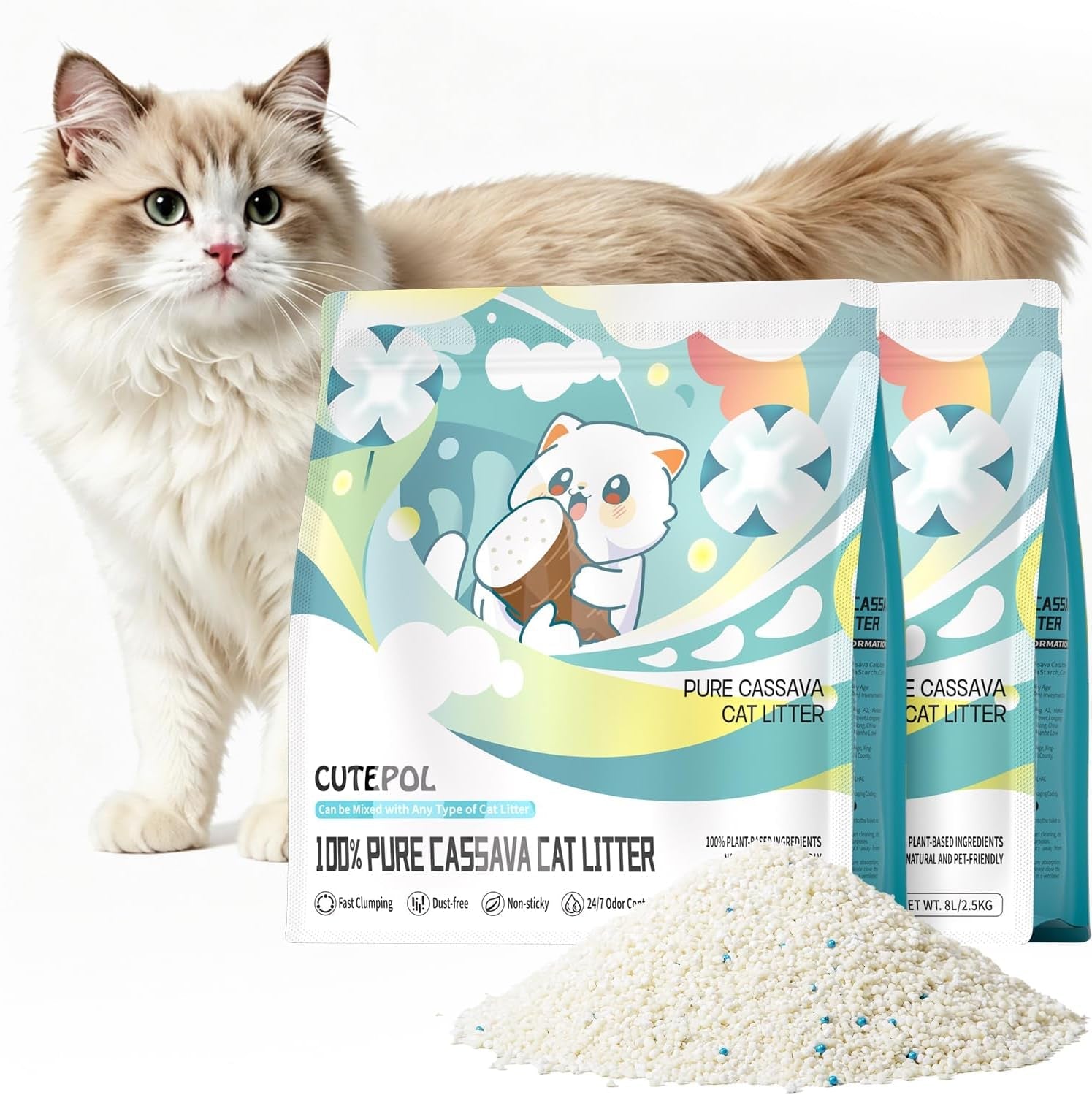 cassava-clumping-cat-litter-non-sticking-rapid-clumping-water-absorbent-dust-free-11lb-2-pack-of-5-5lb-bags